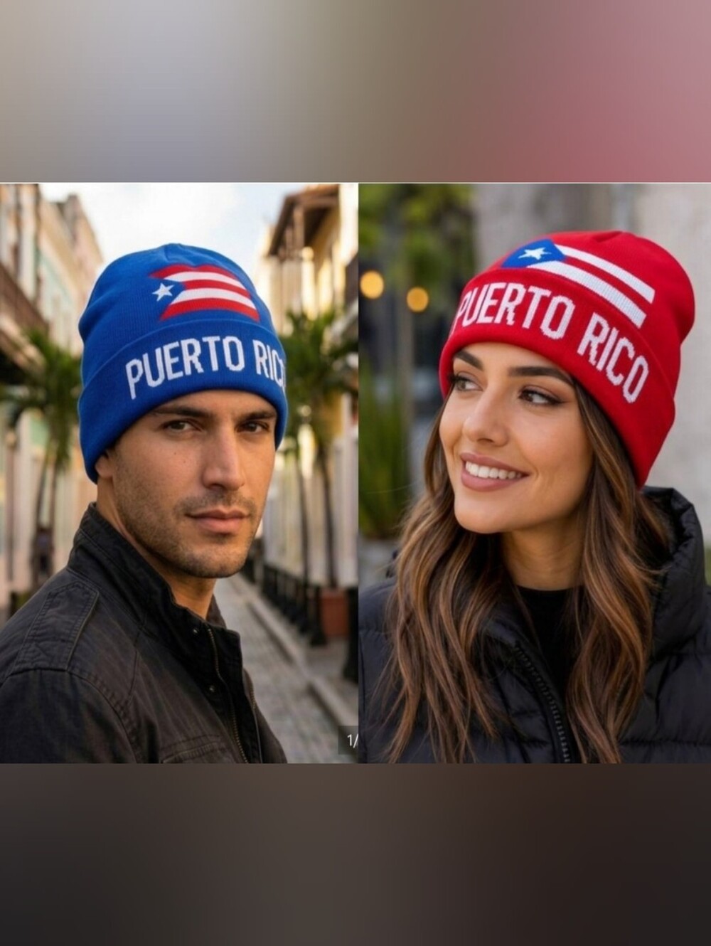 2 Puerto Rico Beanie Hats NWOT